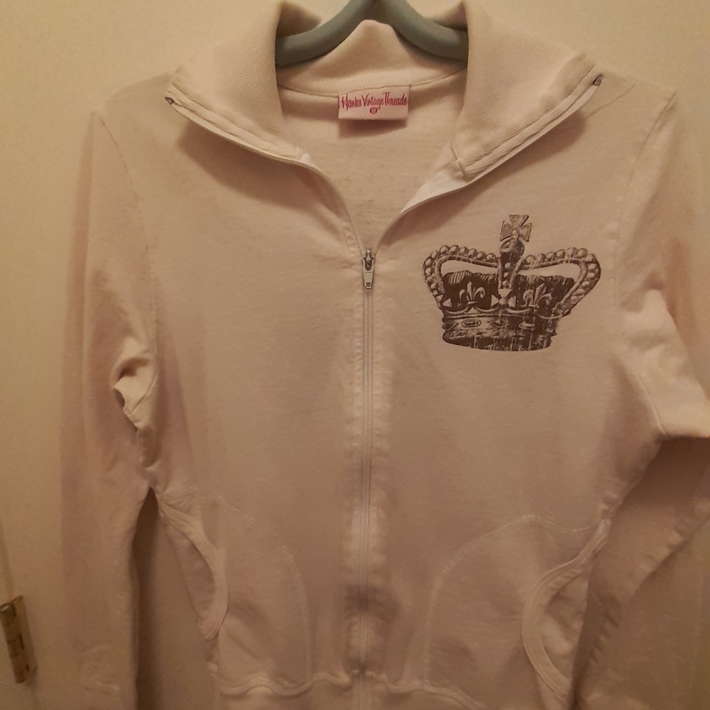 Hanks vintage threads zip up cotton jacket size M